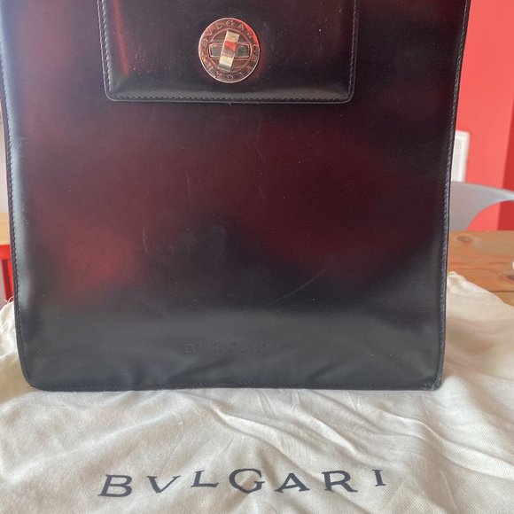 Vintage Bvlgari Black Leather Shoulder Bag - Picture 2 of 9
